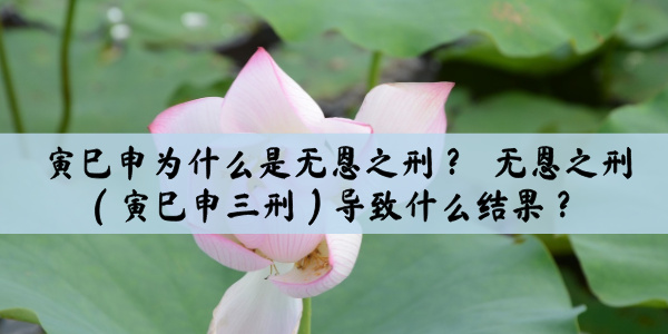 寅巳申为什么是无恩之刑?无恩之刑(寅巳申三刑)导致什么结果?