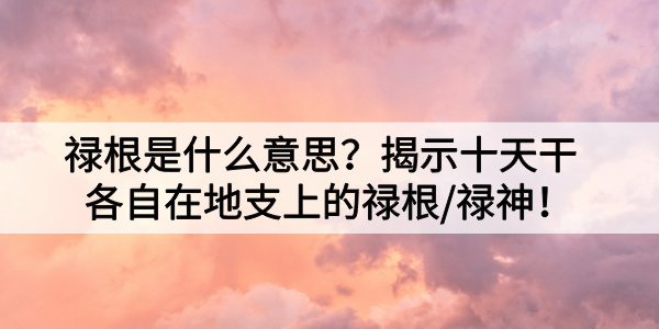 禄根是什么意思?揭示十天干各自在地支上的禄根/禄神!