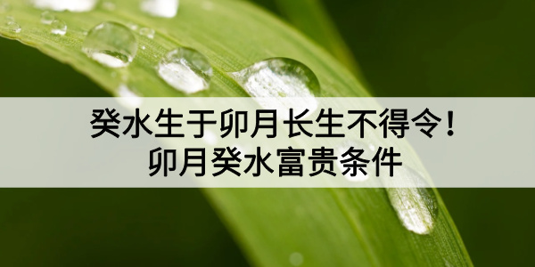 癸水生于卯月长生不得令!卯月癸水富贵条件