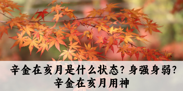 《滴天髓》辛金为阴柔之金、精致之金,软弱而温润,喜水忌土。辛金的强根一般包括酉金、申金、以及丑土和辰土。一般辛金多喜欢沙水清润滋养。而在亥月气候过寒,辛金在此状态不佳。