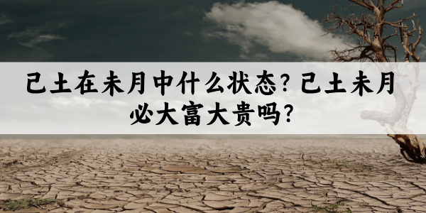 己土在未月中什么状态?己土未月必大富大贵吗?