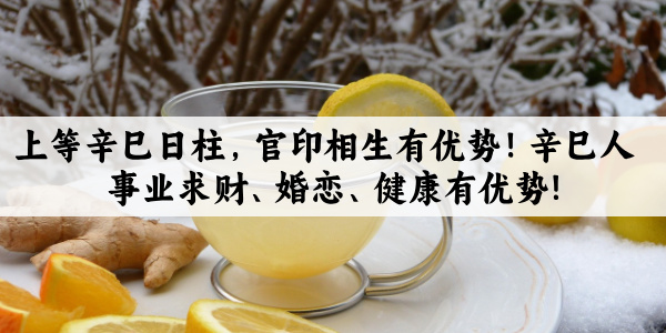 上等辛巳日柱,官印相生有优势!辛巳人事业求财、婚恋、健康有优势!