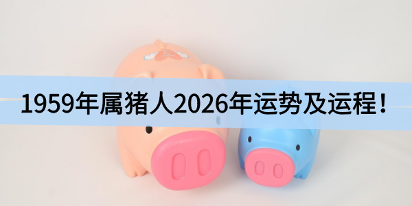 1959年属猪人2026年运势及运程！