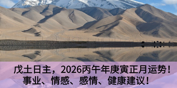 戊土日主，2026丙午年庚寅正月运势！事业、情感、感情、健康建议！