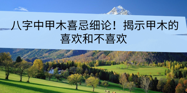 八字中甲木喜忌细论！揭示甲木的喜欢和不喜欢