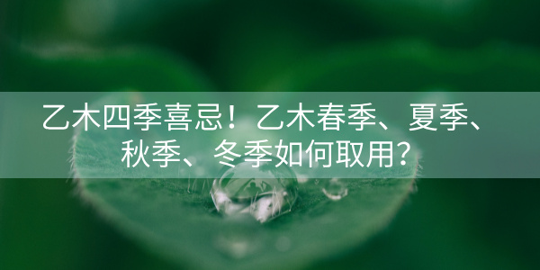 乙木四季喜忌！乙木春季、夏季、秋季、冬季如何取用？