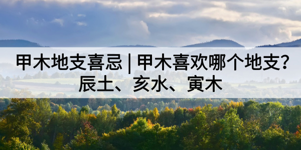 甲木地支喜忌|甲木喜欢哪个地支？辰土、亥水、寅木