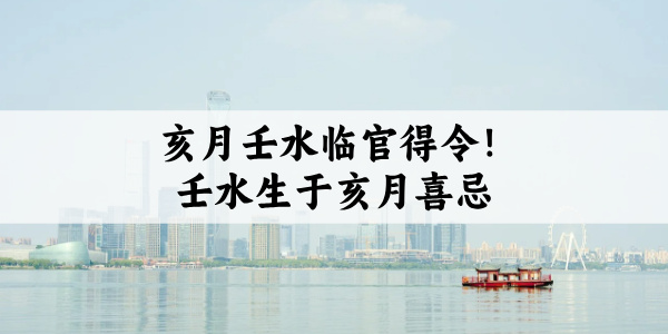 亥月壬水临官得令！壬水生于亥月喜忌