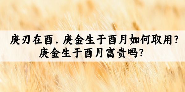 庚刃在酉，庚金生于酉月如何取用？庚金生于酉月富贵吗？