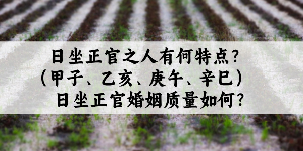 日坐正官之人（甲子、乙亥、庚午、辛巳）有何特点？日坐正官婚姻质量如何？