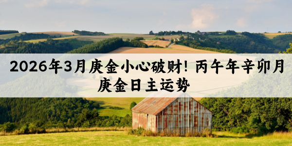 2026年3月庚金小心破财！丙午年辛卯月庚金日主运势