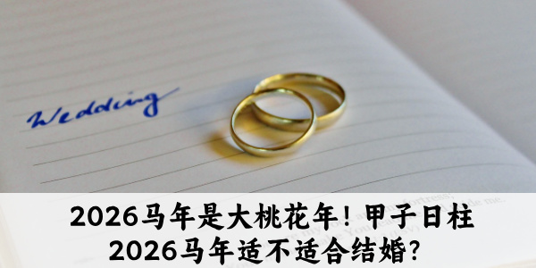 2026马年是大桃花年！甲子日柱2026马年适不适合结婚？